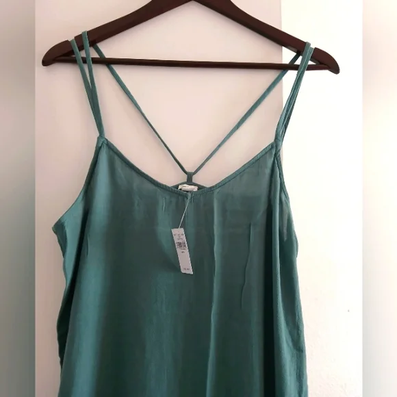 NWT Aerie Dress Gauzy Midi Strappy Side Slits Size M - Picture 5 of 8